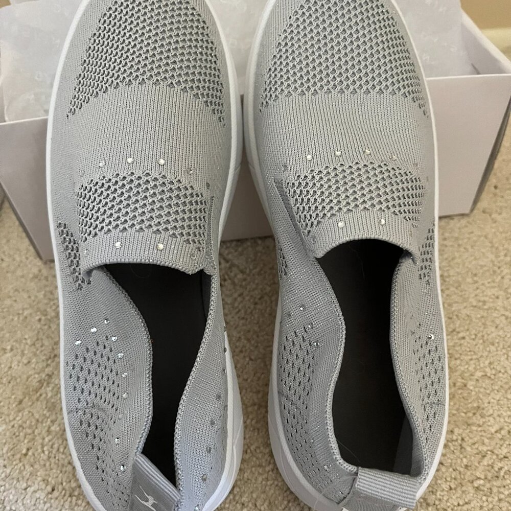 Danskin Stretch Gray Slip-Ons w/ Crystals - New - Picture 3 of 6